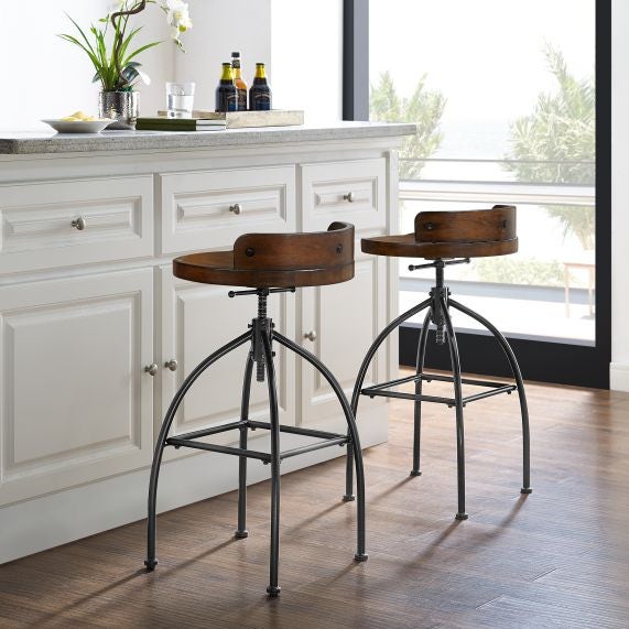 Edison Adjustable Height Swivel Stool - Natural