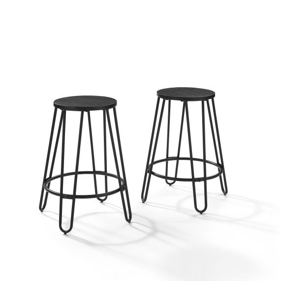 Ava 2Pc Counter Stool Set - Black