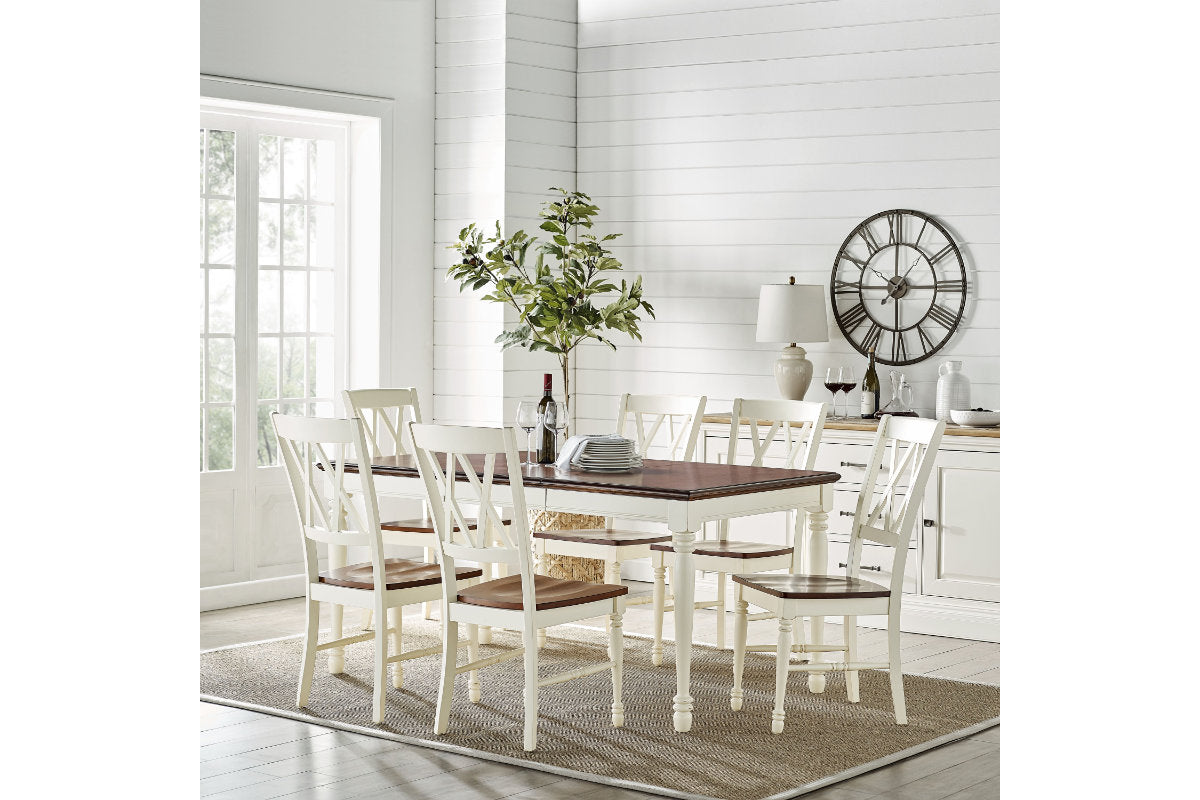 Shelby 7Pc Dining Set - Distressed White