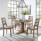Joanna 5Pc Round Dining Set W/Ladder Back Chairs - Rustic Brown