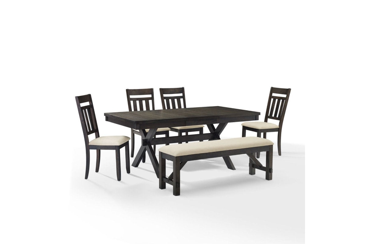 Hayden 6Pc Dining Set W/Slat Back Chairs - Slate