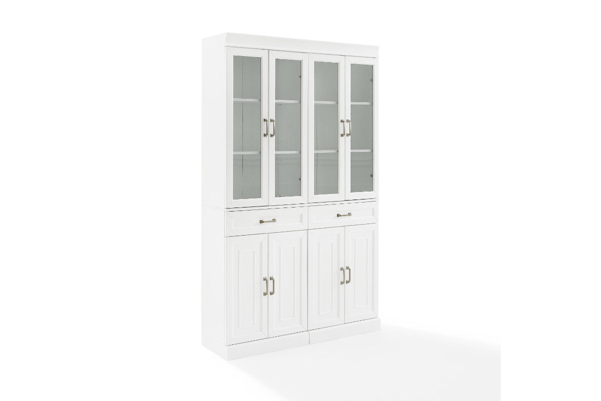 Stanton 2Pc Glass Door Pantry Set - White