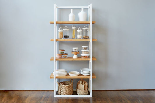Pantry Shelf Unit White with Natural Shelves