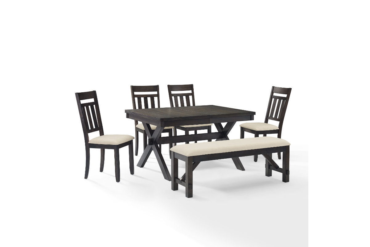 Hayden 6Pc Dining Set W/Slat Back Chairs - Slate