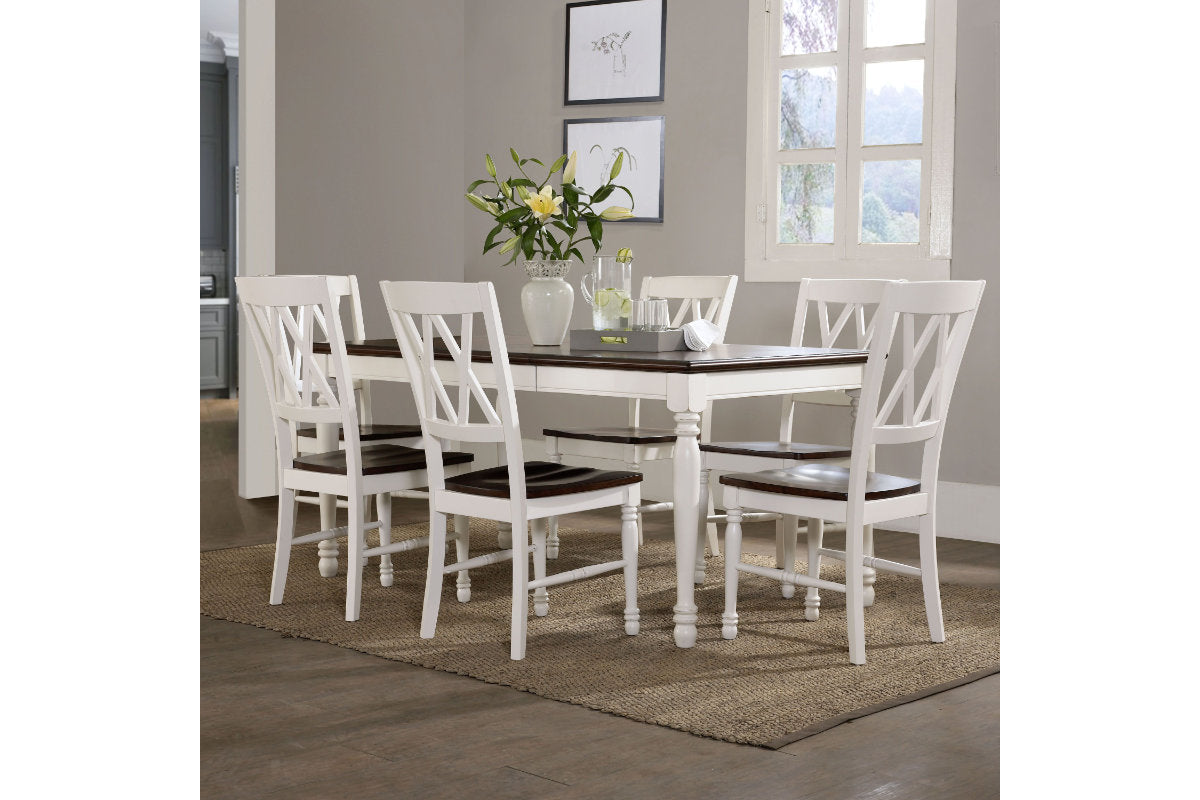 Shelby 7Pc Dining Set - Distressed White