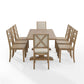 Joanna 9Pc Dining Set W/Ladder and Upholstered Back Chairs - Rustic Brown