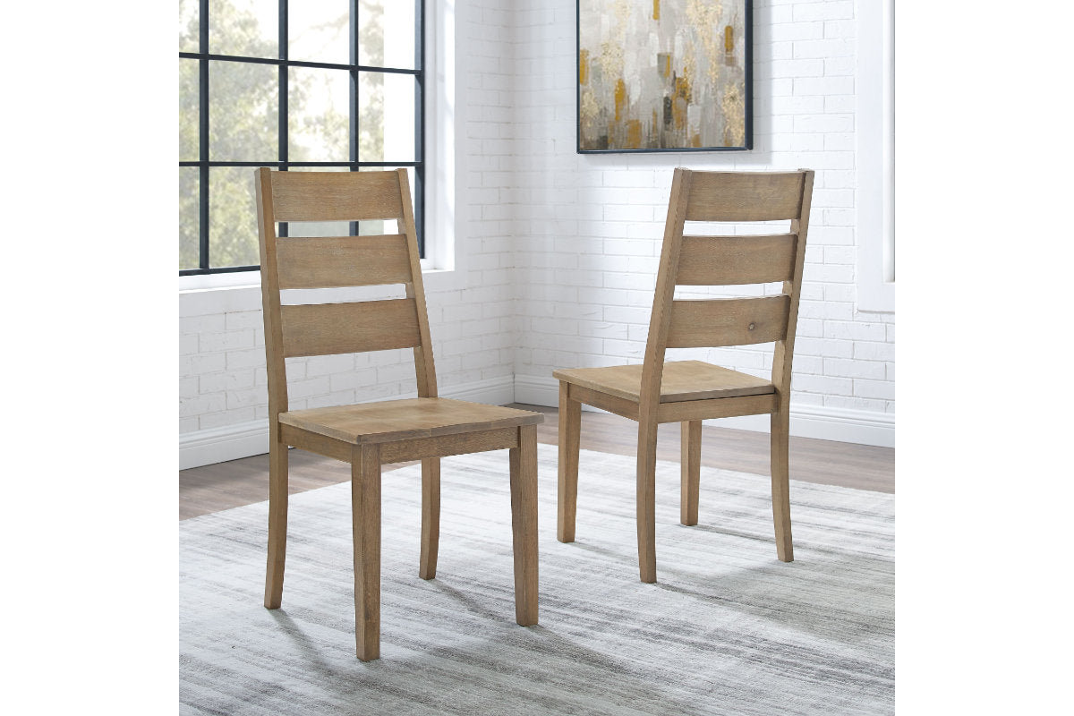 Joanna 2Pc Ladder Back Chair Set - Rustic Brown