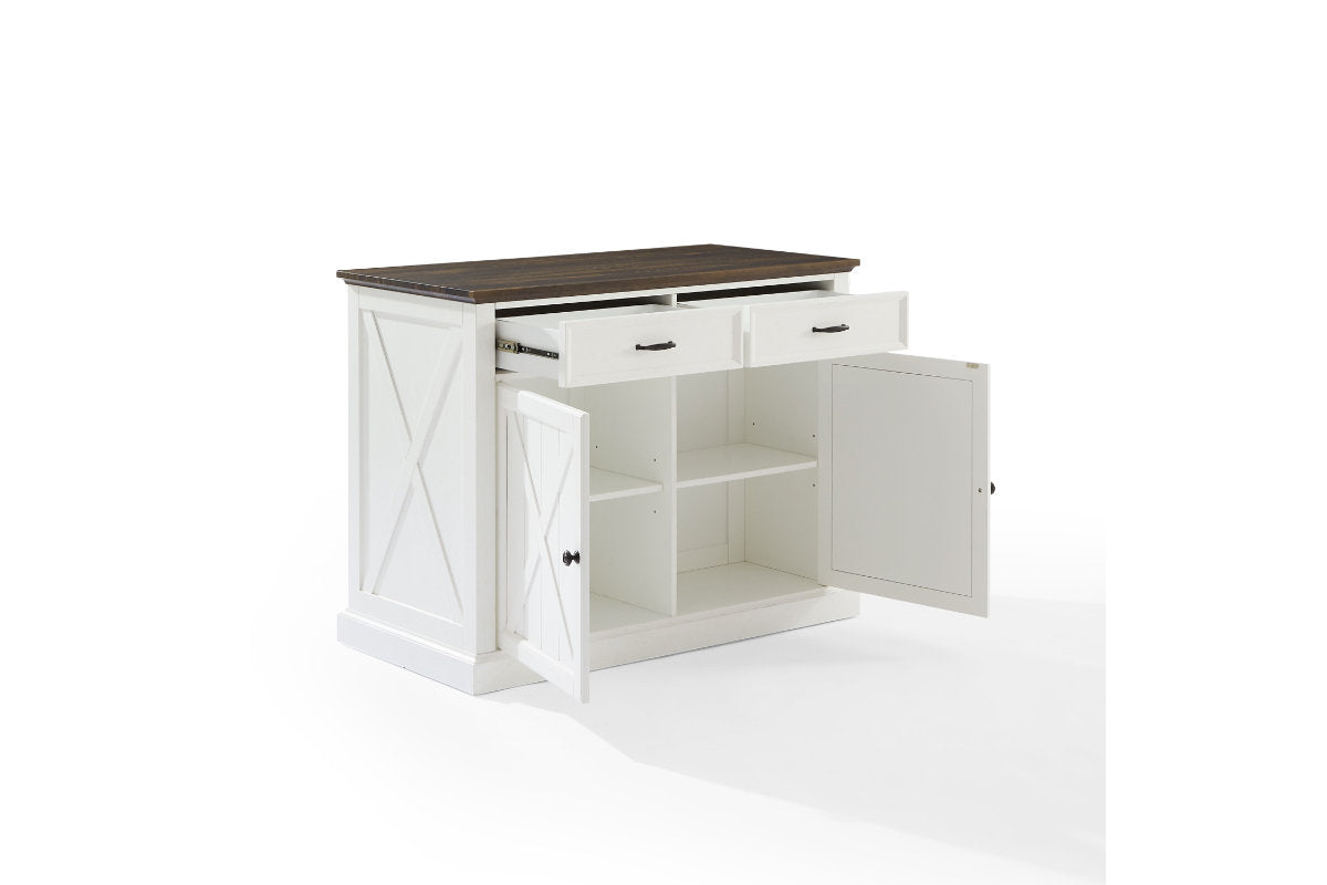 Clifton Kitchen Island - Distressed White