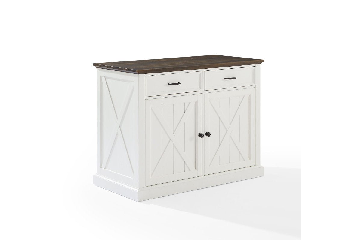 Clifton Kitchen Island - Distressed White