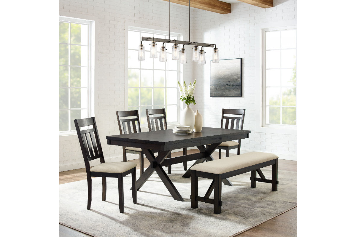 Hayden 6Pc Dining Set W/Slat Back Chairs - Slate