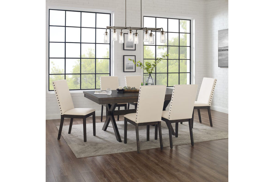 Hayden 7Pc Dining Set W/Upholstered Chairs - Slate