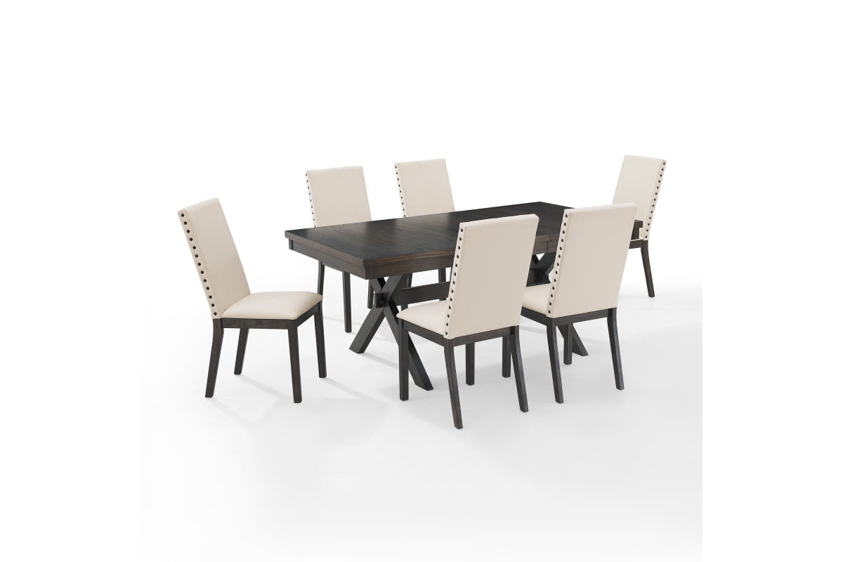 Hayden 7Pc Dining Set W/Upholstered Chairs - Slate