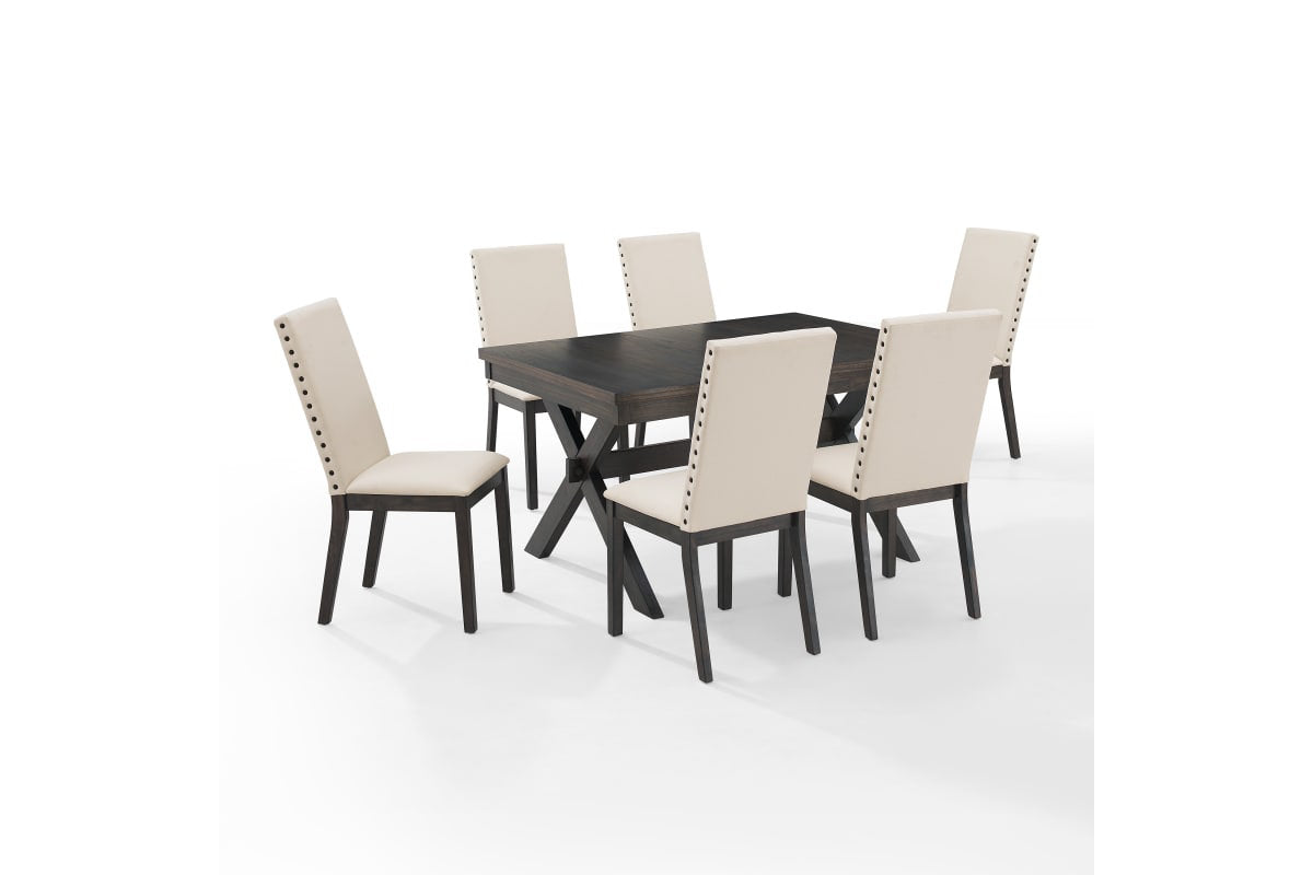 Hayden 7Pc Dining Set W/Upholstered Chairs - Slate