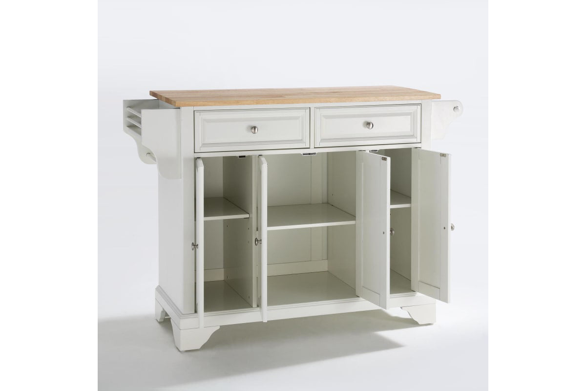 Lafayette Wood Top Full Size Kitchen Island/Cart - White & Natural