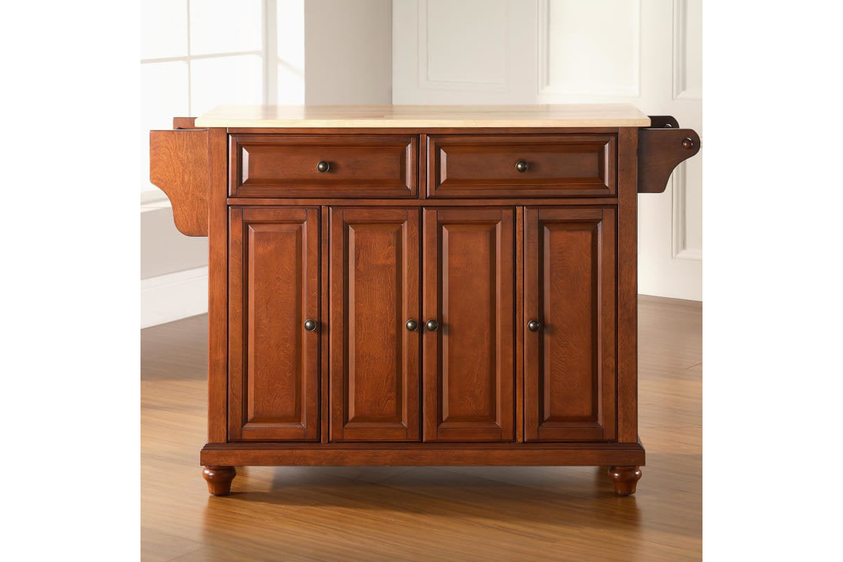 Cambridge Wood Top Full Size Kitchen Island/Cart - Cherry & Natural