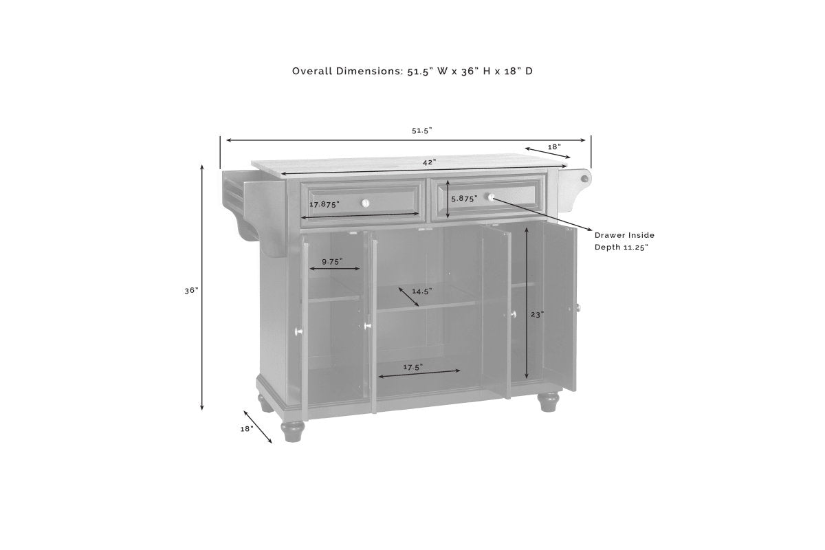 Cambridge Wood Top Full Size Kitchen Island/Cart - Cherry & Natural