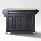 Full Size Wood Top Kitchen Cart -Black & Natural