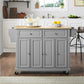 Full Size Wood Top Kitchen Cart - Gray & Natural