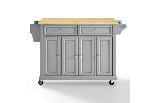 Full Size Wood Top Kitchen Cart - Gray & Natural
