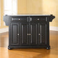 Alexandria Granite Top Full Size Kitchen Island/Cart - Black & Gray Granite