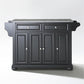 Alexandria Granite Top Full Size Kitchen Island/Cart - Black & Gray Granite