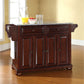 Alexandria Granite Top Full Size Kitchen Island/Cart - Mahogany & Gray Granite