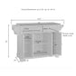 Alexandria Granite Top Full Size Kitchen Island/Cart - Mahogany & Gray Granite