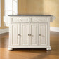 Alexandria Granite Top Full Size Kitchen Island/Cart - White & Gray Granite