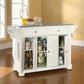 Alexandria Granite Top Full Size Kitchen Island/Cart - White & Gray Granite