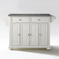 Alexandria Granite Top Full Size Kitchen Island/Cart - White & Gray Granite