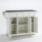 Alexandria Granite Top Full Size Kitchen Island/Cart - White & Gray Granite