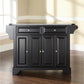 Lafayette Granite Top Full Size Kitchen Island/Cart - Black & Gray Granite