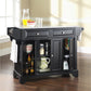 Lafayette Granite Top Full Size Kitchen Island/Cart - Black & Gray Granite