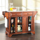 Lafayette Granite Top Full Size Kitchen Island/Cart - Cherry & Gray Granite