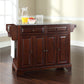 Lafayette Granite Top Full Size Kitchen Island/Cart - Mahogany & Gray Granite