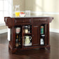 Lafayette Granite Top Full Size Kitchen Island/Cart - Mahogany & Gray Granite