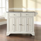 Lafayette Granite Top Full Size Kitchen Island/Cart - White & Gray Granite