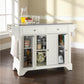 Lafayette Granite Top Full Size Kitchen Island/Cart - White & Gray Granite