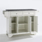 Lafayette Granite Top Full Size Kitchen Island/Cart - White & Gray Granite