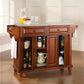 Cambridge Granite Top Full Size Kitchen Island/Cart - Cherry & Gray Granite