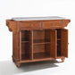 Cambridge Granite Top Full Size Kitchen Island/Cart - Cherry & Gray Granite