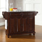 Cambridge Granite Top Full Size Kitchen Island/Cart - Mahogany & Gray Granite