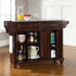 Cambridge Granite Top Full Size Kitchen Island/Cart - Mahogany & Gray Granite