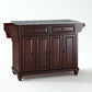 Cambridge Granite Top Full Size Kitchen Island/Cart - Mahogany & Gray Granite