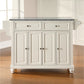 Cambridge Granite Top Full Size Kitchen Island/Cart - White & Gray Granite