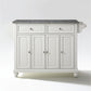 Cambridge Granite Top Full Size Kitchen Island/Cart - White & Gray Granite