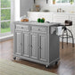 Full Size Granite Top Kitchen Cart - Gray & Gray Granite