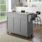 Full Size Granite Top Kitchen Cart - Gray & Gray Granite