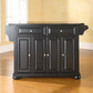 Alexandria Granite Top Full Size Kitchen Island/Cart - Black & Black Granite