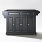 Alexandria Granite Top Full Size Kitchen Island/Cart - Black & Black Granite